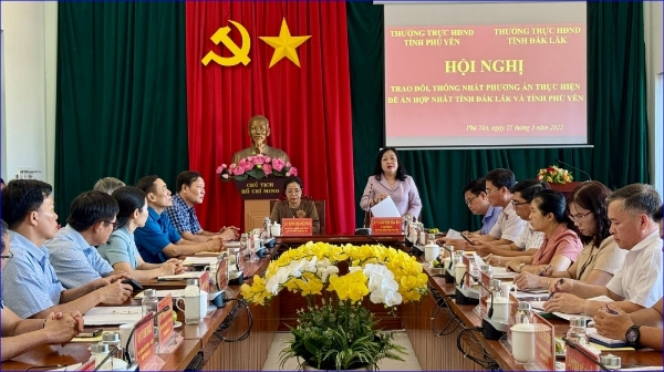 Thường trực HĐND tỉnh Phú Yên và Đắk Lắk trao đổi, thống nhất một số nội dung thuộc thẩm quyền